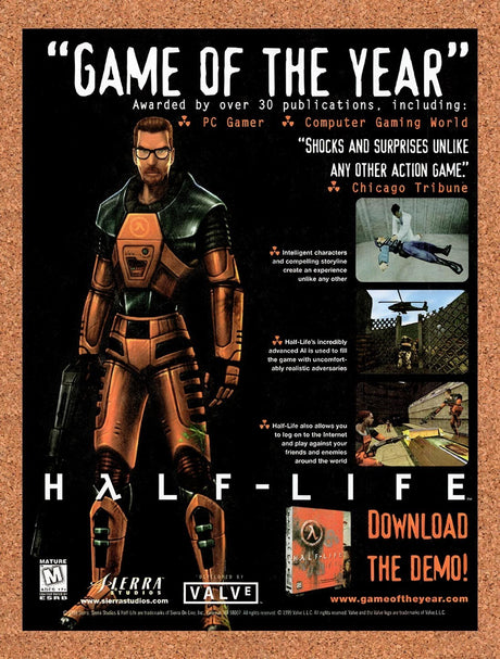 1999 Half-Life GOTY Original Advertisement / Retro Promo v12