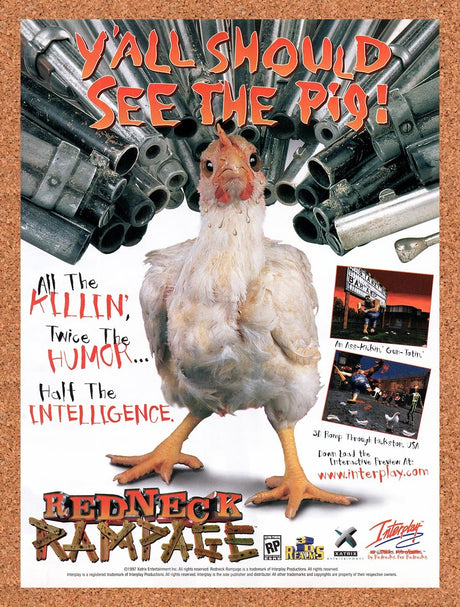 1997 Redneck Rampage PC Original Advertisement / Retro Promo v2