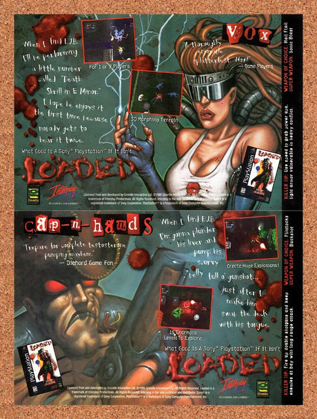 1995 Loaded Vox Cap N Hands Original 2-Part Advertisement / Retro Wall Art v1