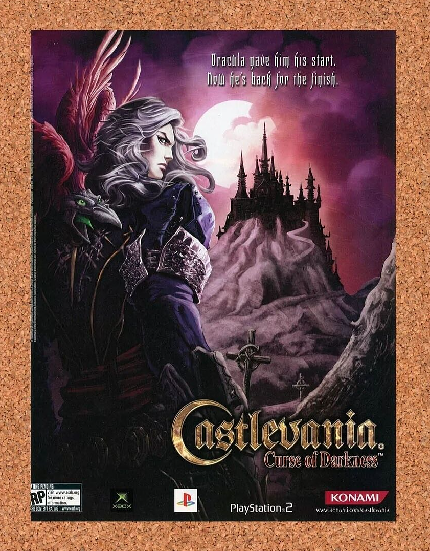 Castlevania Curse of Darkness PS2 Original 2005 Ad Konami Video Game Promo