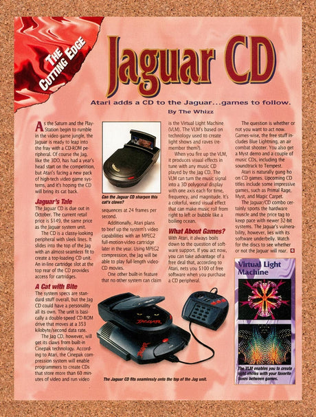 1995 Atari Jaguar CD Preview Original Advertisement / Retro Promo vc3
