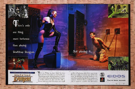 1998 Deathtrap Dungeon PS1 Original Advertisement / Retro Wall Art v4