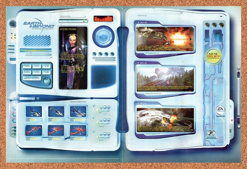 Earth & Beyond PC Original 2002 Vintage Ad - Video Game Art Promo