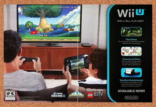 Nintendo Wii U Original 2013 Ad Authentic Console Release Video Game Promo v2