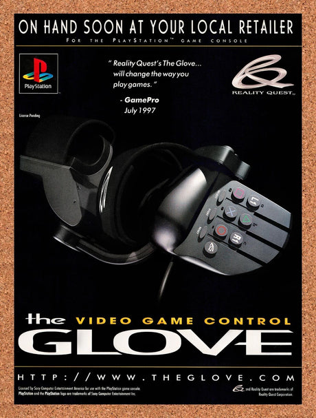 1997 Video Game Control Glove PS1 Original Advertisement / Retro Promo v6