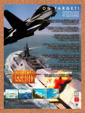 1998 Aero Fighters Assault N64 Original Advertisement / Retro Wall Art v2