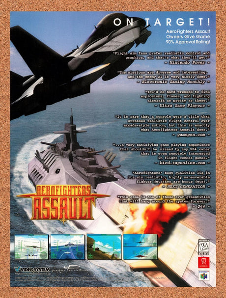 1998 Aero Fighters Assault N64 Original Advertisement / Retro Wall Art v2