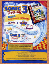 1994 Sonic 3 Sweepstakes Original Advertisement / Retro Promo v3