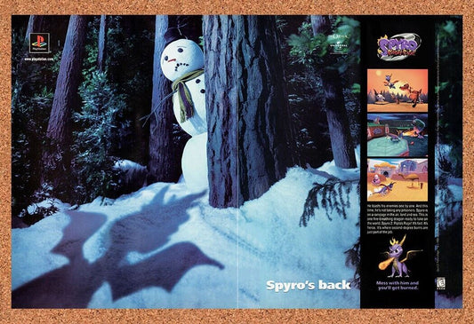 1998 Spyro Riptos Rage PS1 Original Advertisement / Retro Wall Art v1
