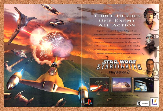 Star Wars Starfighter PC Original 2002 Print Ad Authentic Video Game Art Promo