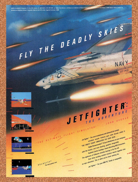 1991 Jetfighter The Adventure IBM Original Advertisement / Retro Wall Art v1