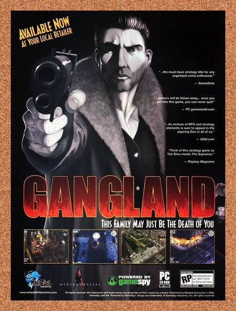 Gangland PC Original 2006 Ad Authentic GameSpy Organized Crime Video Game Promo