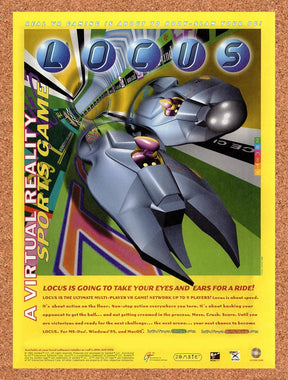1995 Locus VR Sports Original Advertisement / Retro Promo v1