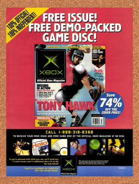 2002 Microsoft Xbox Magazine Tony Hawk Original Advertisement / Retro Promo v7