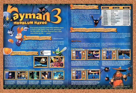Rayman 3 Hoodlum Havoc GameCube Original 2003 Vintage Ad - Video Game Promo