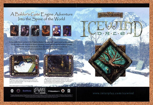 Icewind Dale PC Original 2001 Ad Authentic Forgotten Realms Video Game Promo v3