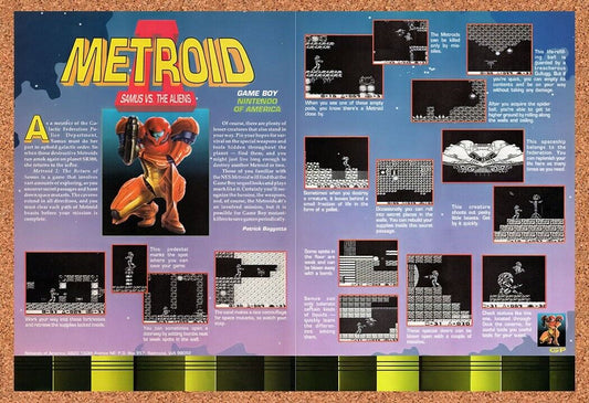 1991 Metroid 2 The Return Of Samus Game Boy Original Ad / Retro Wall Art v1