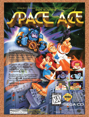 1995 Space Ace Genesis Original Advertisement / Retro Wall Art v2