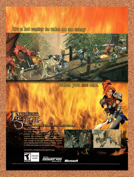 2002 Dungeon Siege PC Original Advertisement / Retro Wall Art v6