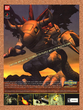 2001 Digimon World PS1 Original Advertisement / Retro Promo v1