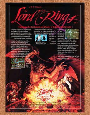 Lord Of the Rings Amiga Original 1991 Vintage Ad - Video Game Art Promo