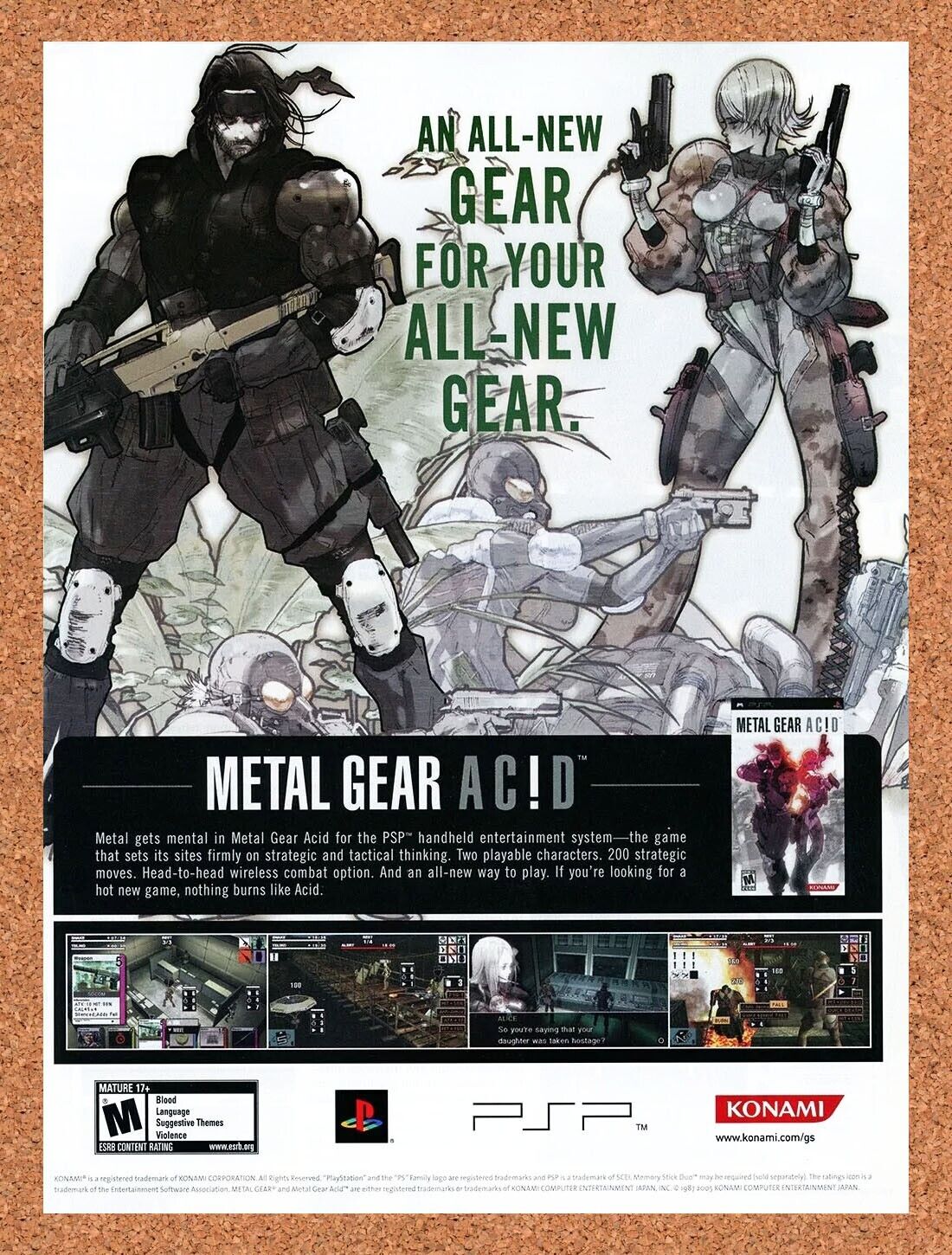Metal Gear Acid PSP Original 2006 Ad Authentic PlayStation Video Game Promo