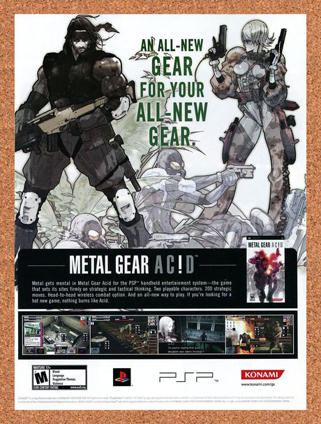 Metal Gear Acid PSP Original 2006 Ad Authentic PlayStation Video Game Promo