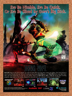 1997 Dark Rift N64 Original Advertisement / Retro Promo v2