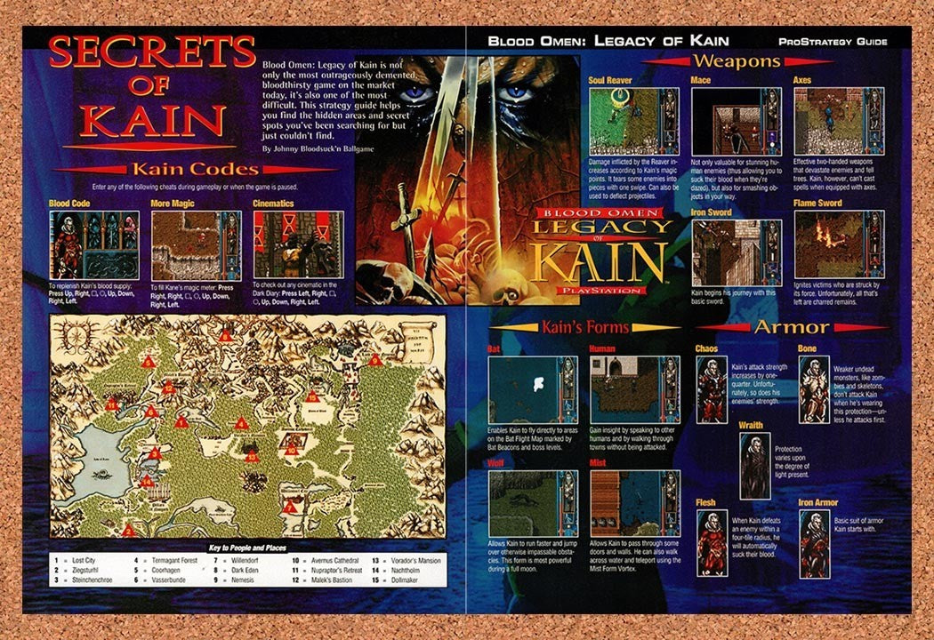 1997 Legacy Of Kain Blood Omen Secrets & Strategy Original Ad / Promo vr2
