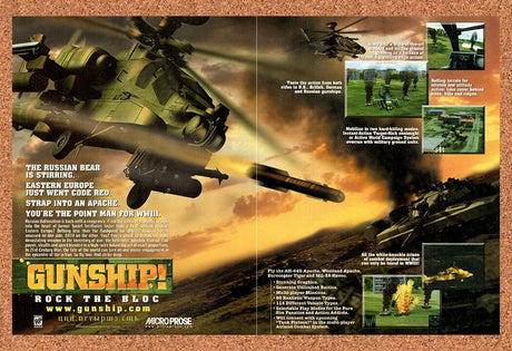 2000 Gunship! Rock The Bloc PC Original Advertisement / Retro Wall Art v1
