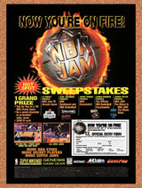 1995 NBA Jam TE Sweepstakes Original Advertisement / Retro Wall Art v5