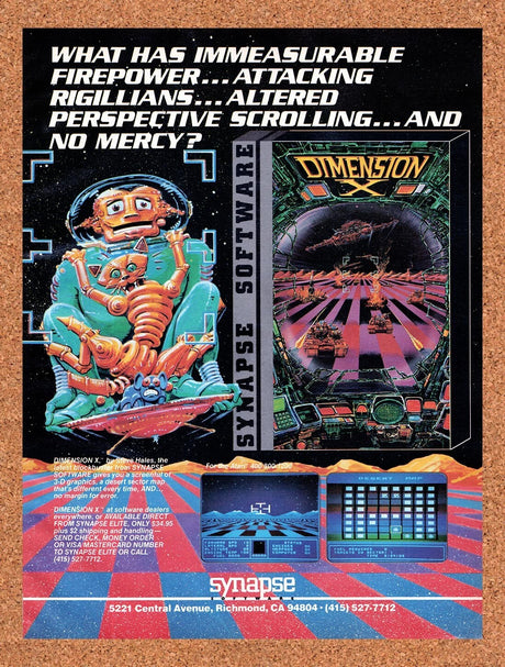 1983 Dimension X Commodore 64 Original Advertisement / Retro Wall Art v1