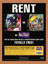 2001 Hollywood Video Dreamcast Rental Coupon Original Advertisement / Promo v2