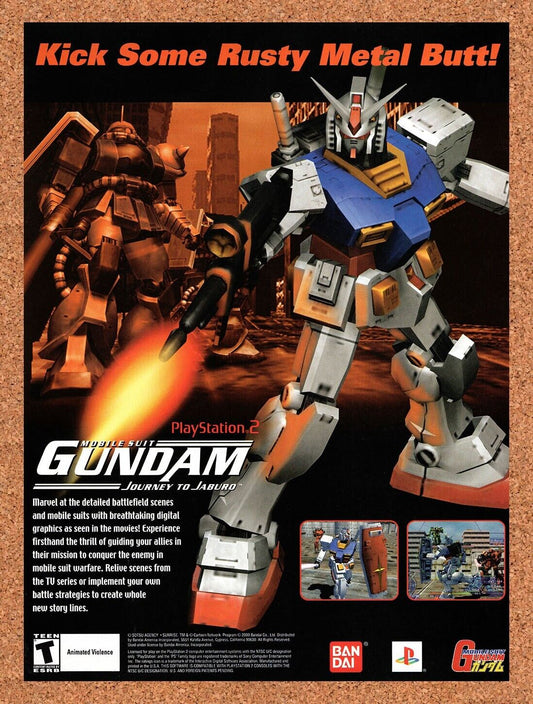 2000 Gundam Journey To Jaburo PS2 Original Advertisement / Retro Wall Art v1