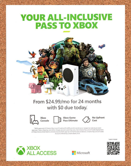 Microsoft Xbox All Access Original 2021 Ad - Video Game Display Promo