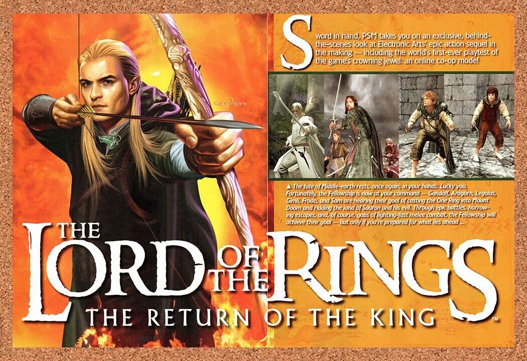 Lord Of The Rings Return Of The King PS2 Original 2002 Vintage Ad - Game Promo