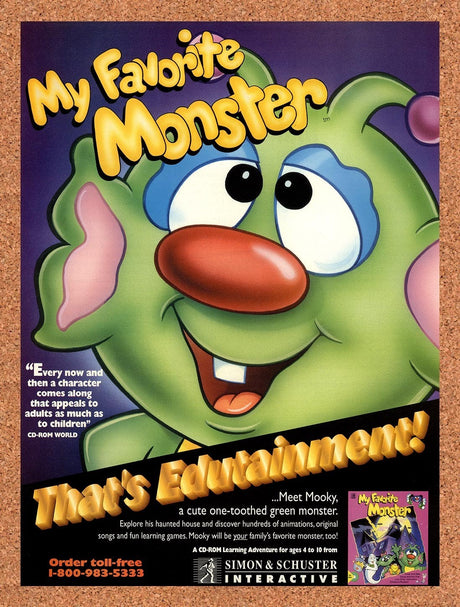 1995 My Favorite Monster PC Original Advertisement / Retro Promo v1