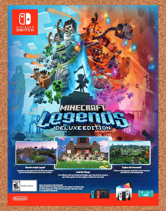 Minecraft Legends Deluxe Edition Switch Original 2022 Ad - Video Game Promo