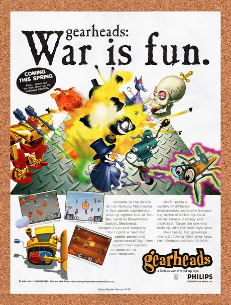 1996 Gearheads PC Original Advertisement / Retro Wall Art v1