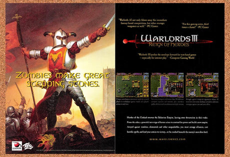 1997 Warlords III Reign Of Heroes PC Original Advertisement / Retro Promo v3