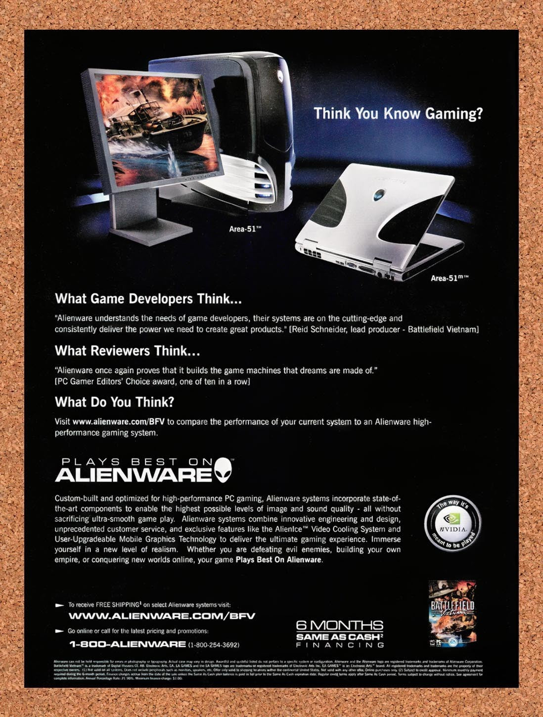 2004 Battlefield Vietnam Alienware Original Advertisement / Retro Promo v5