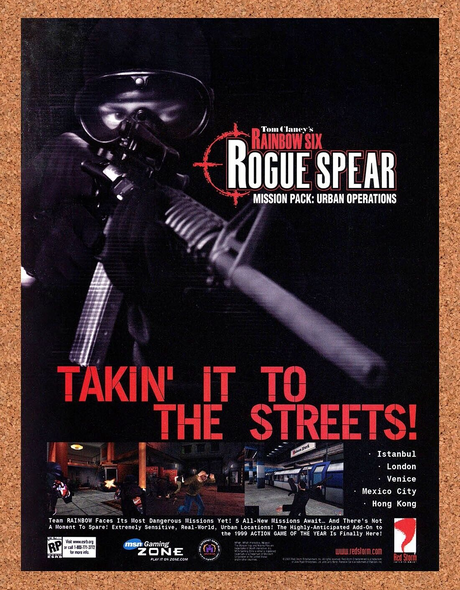 Rainbow Six Rogue Spear Urban Ops PC Original 2001 Ad Authentic Video Game Promo