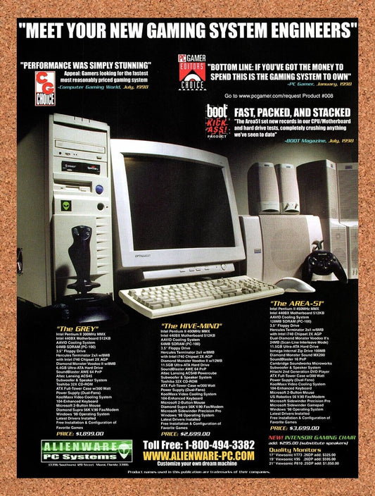 1997 Alienware Area -51 Original Advertisement / Retro Wall Art v24