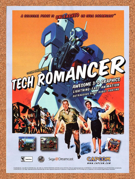 Tech Romancer Dreamcast Original 2000 Vintage Ad - Video Game Promo