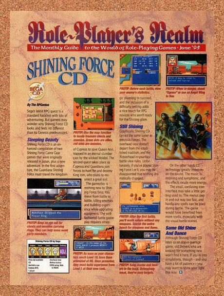 1995 Shining Force CD Sega CD Original Advertisement / Retro Wall Art v1