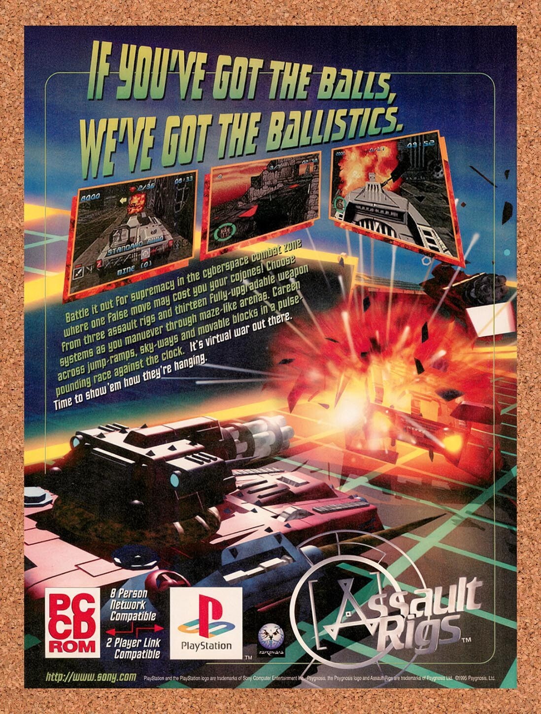 1996 Assault Rigs PS1 Original Advertisement / Retro Wall Art v1