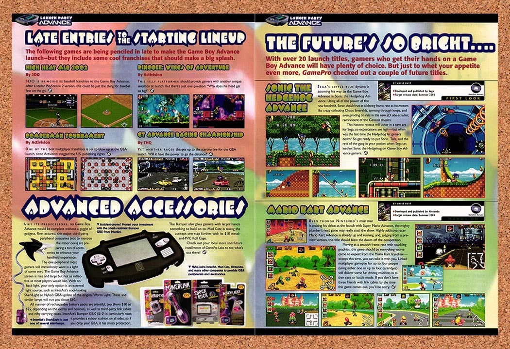2001 Nintendo GBA Games & Accessories Original Advertisement / Retro Promo vg1