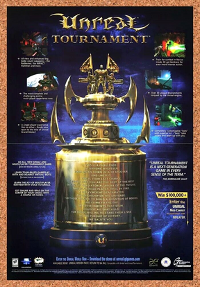 Unreal Tournament PC Original 2001 Ad Authentic Sweepstakes Video Game Promo
