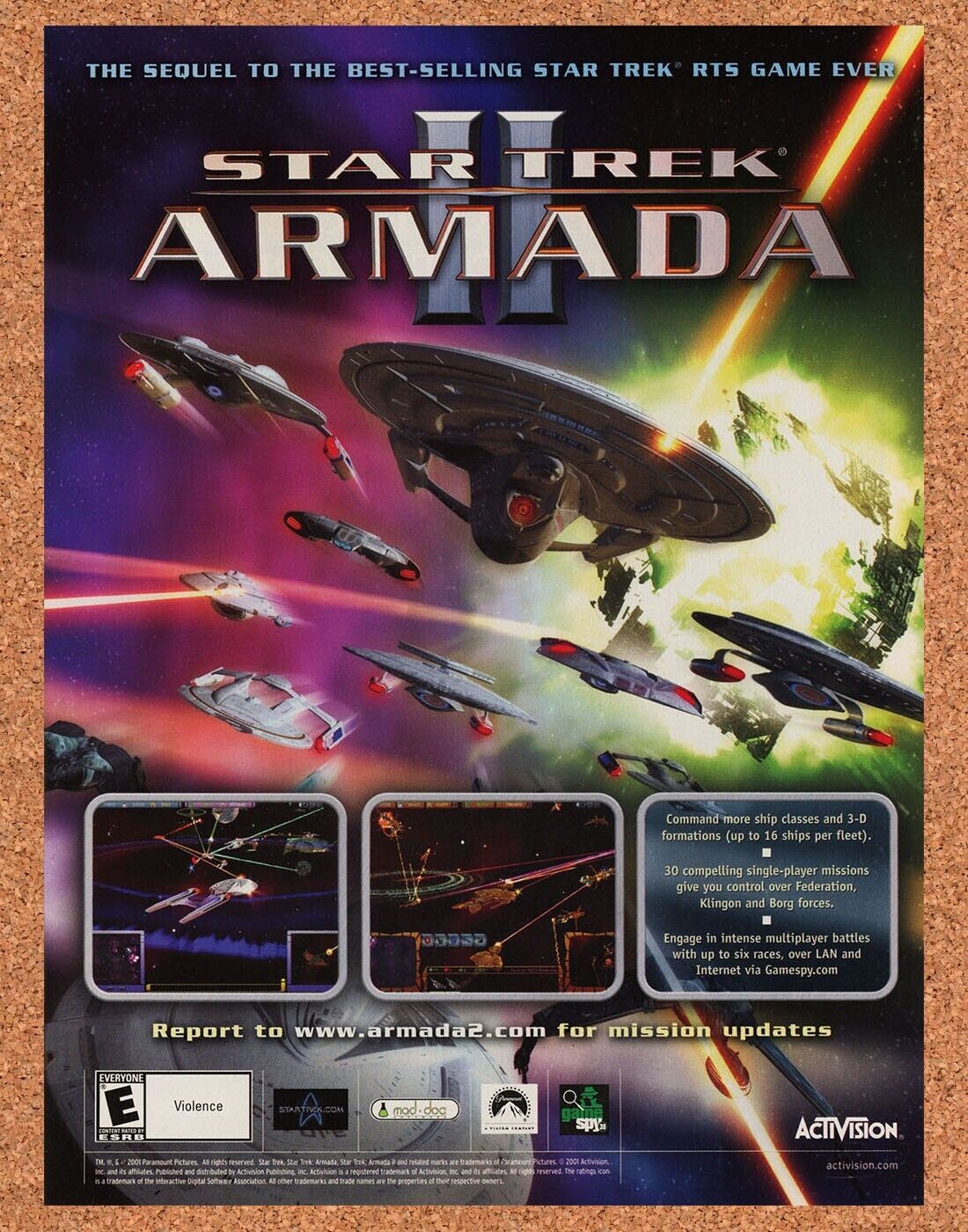 Star Trek Armada 2 PC Original 2003 Ad Authentic Activision Video Game Promo