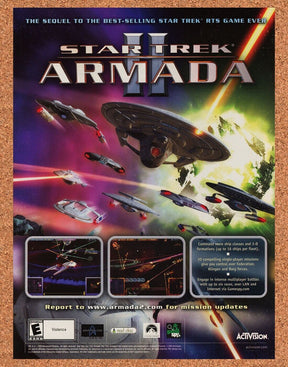 Star Trek Armada 2 PC Original 2004 Ad Authentic Activision Video Game Promo